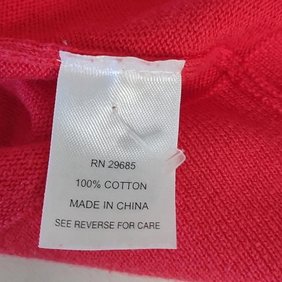 Pendleton Red Button-up Crewneck Cotton Cardigan Size Med - Picture 5 of 5